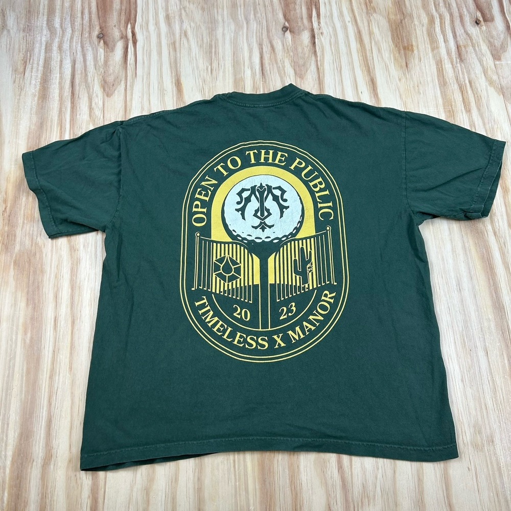 Timeless X Manor Open to the Public T-Shirt Green Short Sleeve Graphic Tee